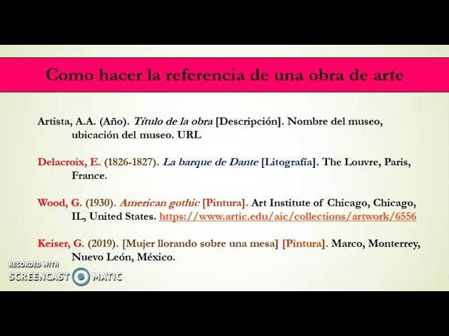 como citar una obra de arte en apa