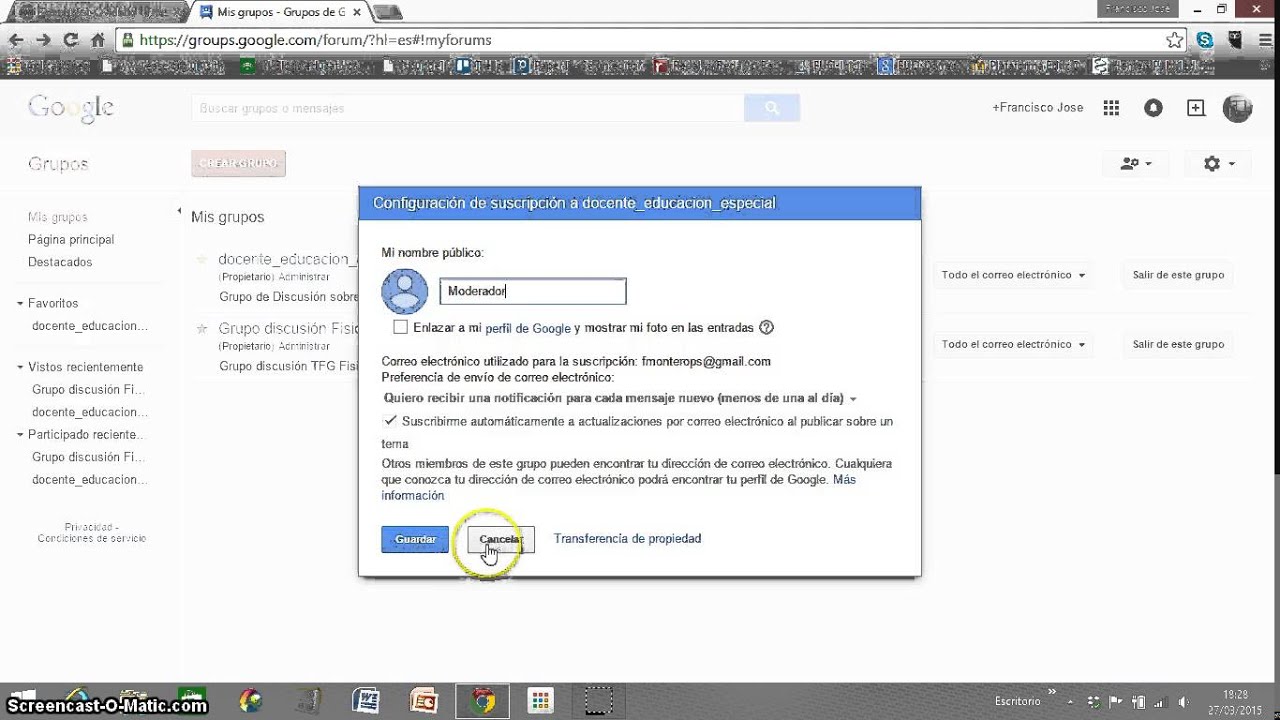 pasos para crear un grupo de discusion