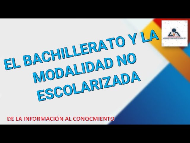 que es una modalidad no escolarizada